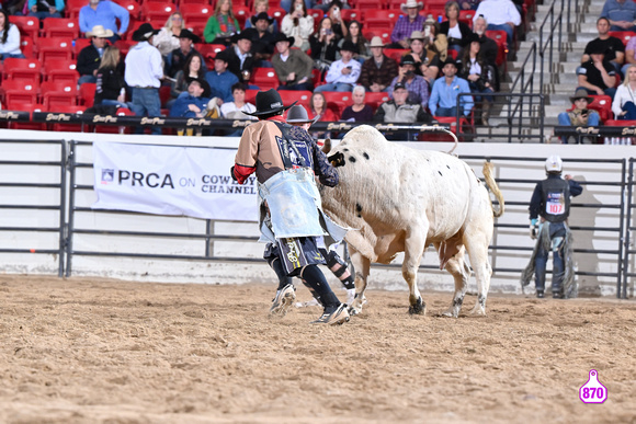 DROBERTS-BENNY BENIONS BUCKING HORSE SALE-PRCA PERMIT CHALLENGE-ROUND 2-12-7-23-BR-BRODY HASENACK-WHITE WATER-RICKY CARPENTER-LOT 73 12143
