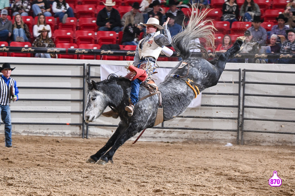 DROBERTS-BENNY BENIONS BUCKING HORSE SALE-PRCA PERMIT CHALLENGE-ROUND 2-12-7-23-GAVIN FRENCH-VOODOO BLUE-COOPER CLAN-LOT 36  11896A