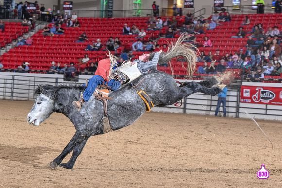 DROBERTS-BENNY BENIONS BUCKING HORSE SALE-PRCA PERMIT CHALLENGE-ROUND 2-12-7-23-GAVIN FRENCH-VOODOO BLUE-COOPER CLAN-LOT 36  11900A