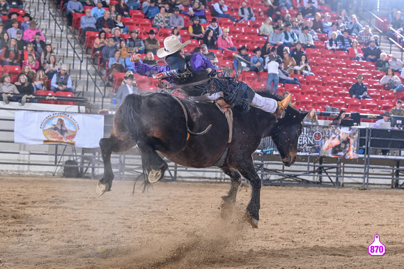 DROBERTS-BENNY BENIONS BUCKING HORSE SALE-PRCA PERMIT CHALLENGE-ROUND 2-12-7-23-MASON STUELLER-EXACTLY MIDNIGHT-WALKING M RODEO-LOT 34  11880A